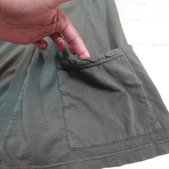 Bobi Women Small Cardigan 100% Cotton Open Front Pockets Green - Picture 3 of 7